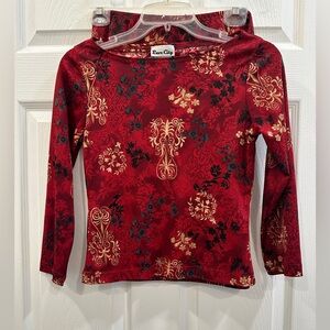 Vintage  juniors rave city Y2K 90’s top and skirt with side slits floral size M